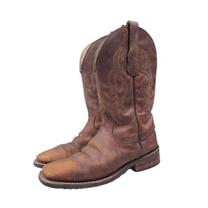 Circle G Men’s Cowboy Boots L 5357 Brown Leather Square Toe Size 8 EE